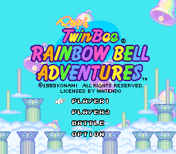 Pop'n TwinBee - Rainbow Bell Adventures (Europe) Title Screen